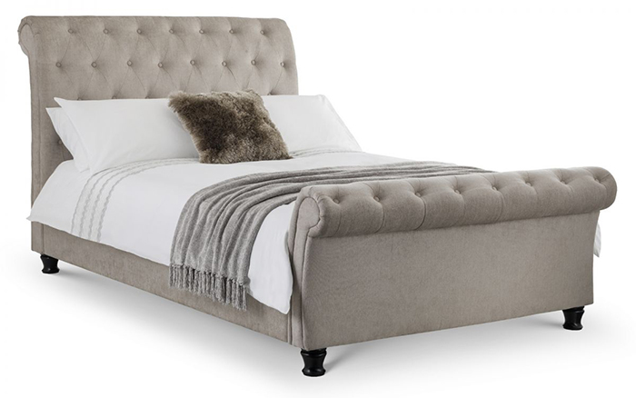 Ravello King Deep Button Scroll Bed - Click Image to Close